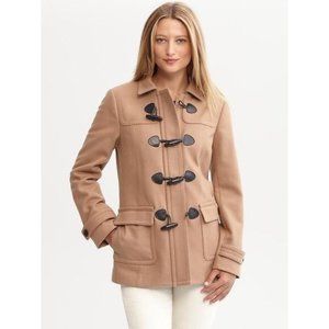 Banana Republic Tan Italian Wool Toggle Pea Coat M